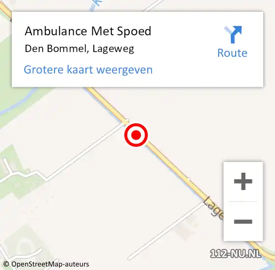 Locatie op kaart van de 112 melding: Ambulance Met Spoed Naar Den Bommel, Lageweg op 11 mei 2019 22:40