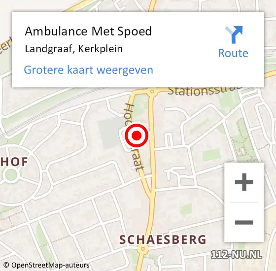 Locatie op kaart van de 112 melding: Ambulance Met Spoed Naar Landgraaf, Kerkplein op 1 april 2014 05:13