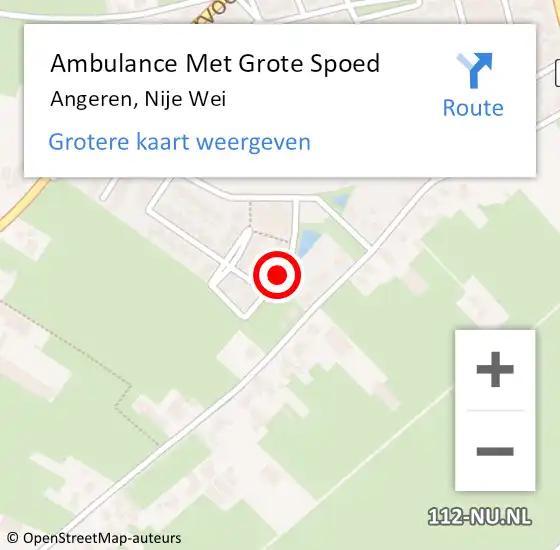 Locatie op kaart van de 112 melding: Ambulance Met Grote Spoed Naar Angeren, Nije Wei op 12 mei 2019 11:49