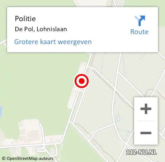 Locatie op kaart van de 112 melding: Politie De Pol, Lohnislaan op 12 mei 2019 12:37