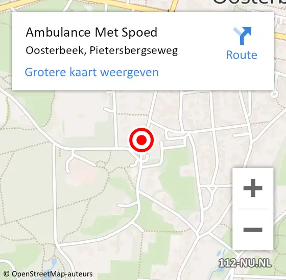 Locatie op kaart van de 112 melding: Ambulance Met Spoed Naar Oosterbeek, Pietersbergseweg op 12 mei 2019 12:48