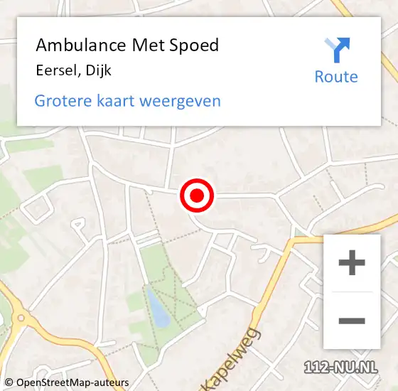 Locatie op kaart van de 112 melding: Ambulance Met Spoed Naar Eersel, Dijk op 13 mei 2019 00:32