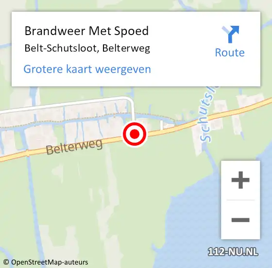 Locatie op kaart van de 112 melding: Brandweer Met Spoed Naar Belt-Schutsloot, Belterweg op 13 mei 2019 06:49