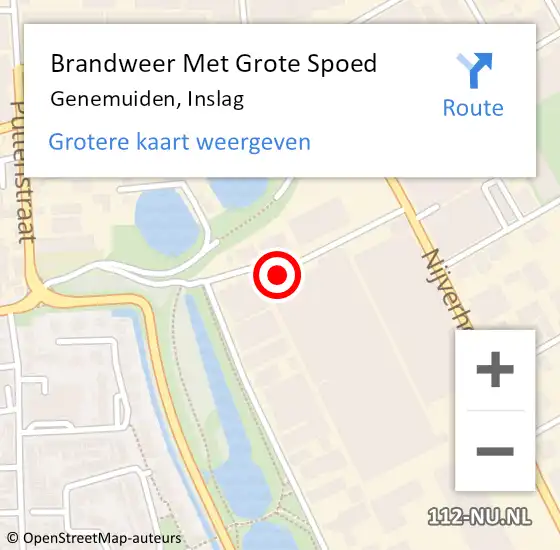 Locatie op kaart van de 112 melding: Brandweer Met Grote Spoed Naar Genemuiden, Inslag op 13 mei 2019 19:51