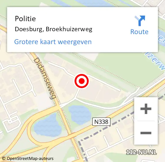 Locatie op kaart van de 112 melding: Politie Doesburg, Broekhuizerweg op 14 mei 2019 07:07