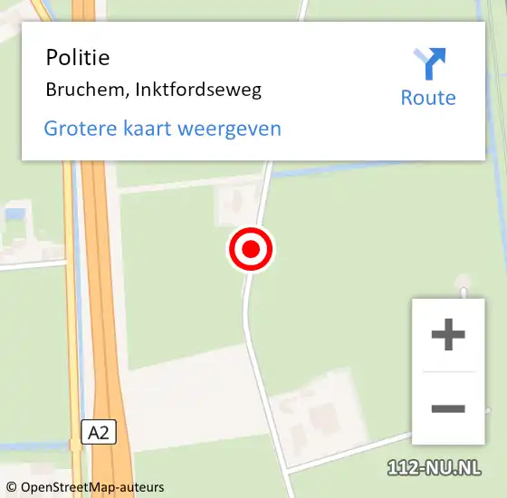 Locatie op kaart van de 112 melding: Politie Bruchem, Inktfordseweg op 14 mei 2019 08:11