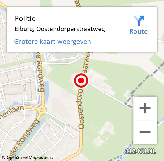 Locatie op kaart van de 112 melding: Politie Elburg, Oostendorperstraatweg op 14 mei 2019 15:45
