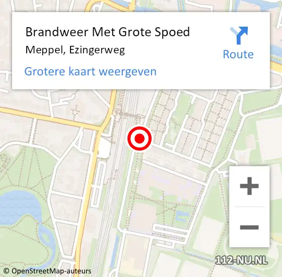 Locatie op kaart van de 112 melding: Brandweer Met Grote Spoed Naar Meppel, Ezingerweg op 14 mei 2019 21:01