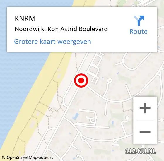Locatie op kaart van de 112 melding: KNRM Noordwijk, Kon Astrid Boulevard op 15 mei 2019 16:41