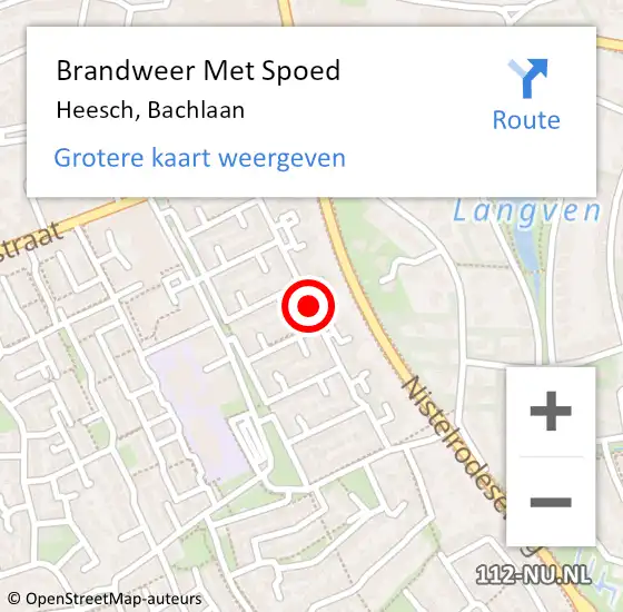 Locatie op kaart van de 112 melding: Brandweer Met Spoed Naar Heesch, Bachlaan op 15 mei 2019 23:46