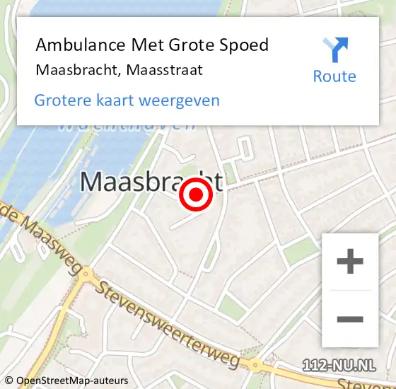 Locatie op kaart van de 112 melding: Ambulance Met Grote Spoed Naar Maasbracht, Maasstraat op 16 mei 2019 06:59