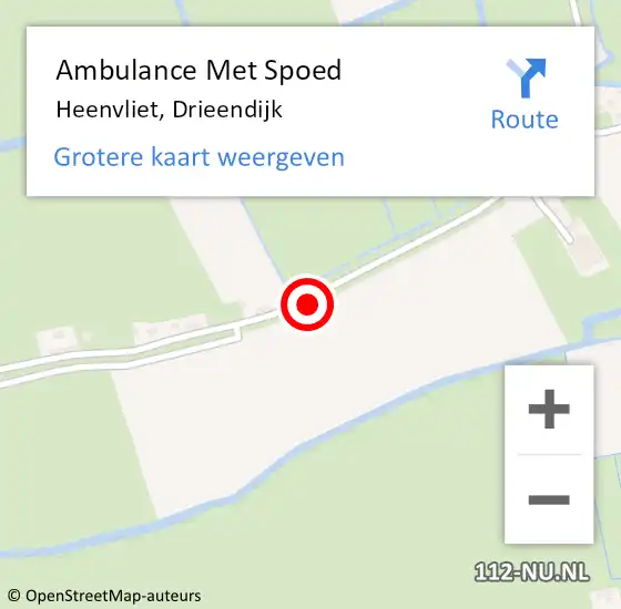 Locatie op kaart van de 112 melding: Ambulance Met Spoed Naar Heenvliet, Drieendijk op 16 mei 2019 12:13