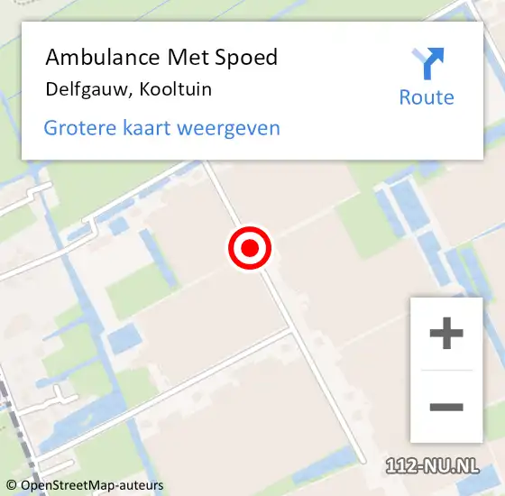 Locatie op kaart van de 112 melding: Ambulance Met Spoed Naar Delfgauw, Kooltuin op 16 mei 2019 20:23