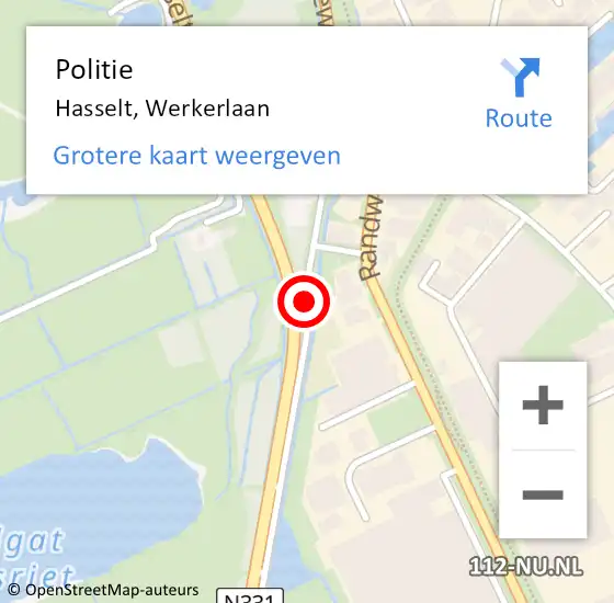 Locatie op kaart van de 112 melding: Politie Hasselt, Werkerlaan op 16 mei 2019 21:39