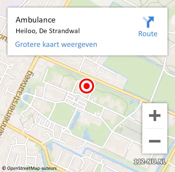 Locatie op kaart van de 112 melding: Ambulance Heiloo, De Strandwal op 17 mei 2019 11:09