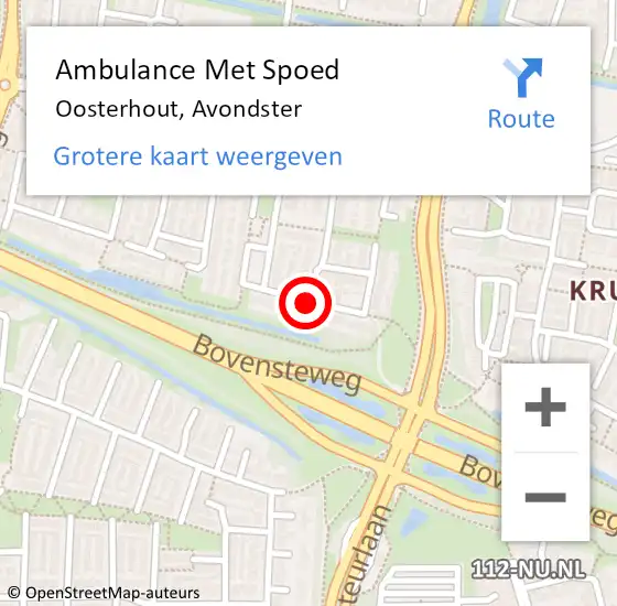 Locatie op kaart van de 112 melding: Ambulance Met Spoed Naar Oosterhout, Avondster op 18 mei 2019 03:38