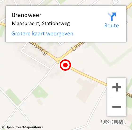 Locatie op kaart van de 112 melding: Brandweer Maasbracht, Stationsweg op 18 mei 2019 04:24