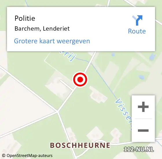 Locatie op kaart van de 112 melding: Politie Barchem, Lenderiet op 18 mei 2019 14:02