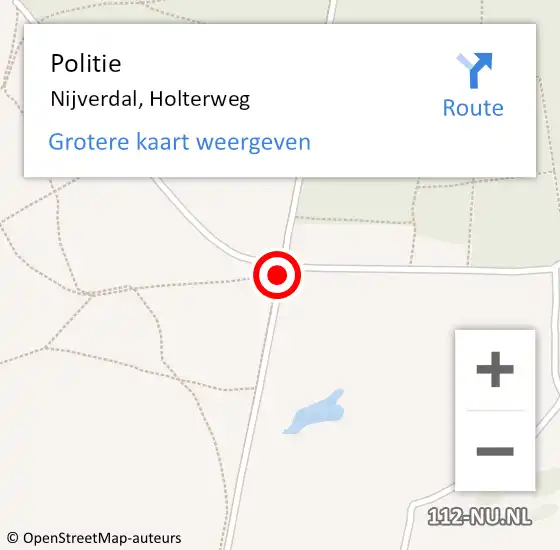 Locatie op kaart van de 112 melding: Politie Nijverdal, Holterweg op 18 mei 2019 18:59