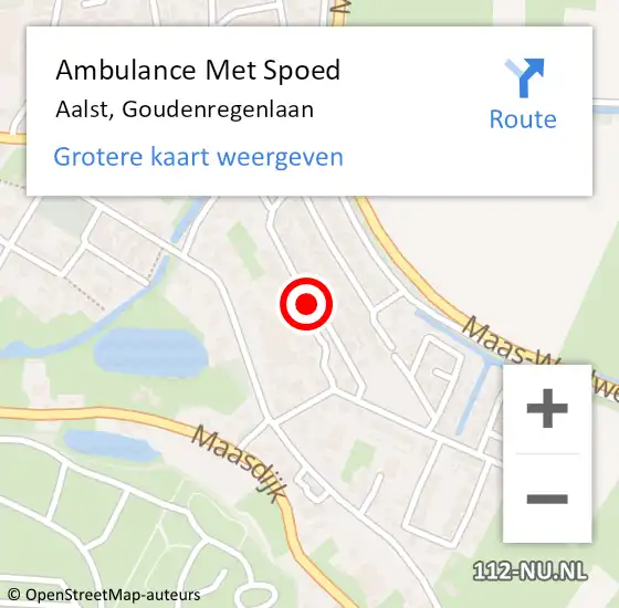 Locatie op kaart van de 112 melding: Ambulance Met Spoed Naar Aalst, Goudenregenlaan op 19 mei 2019 05:09