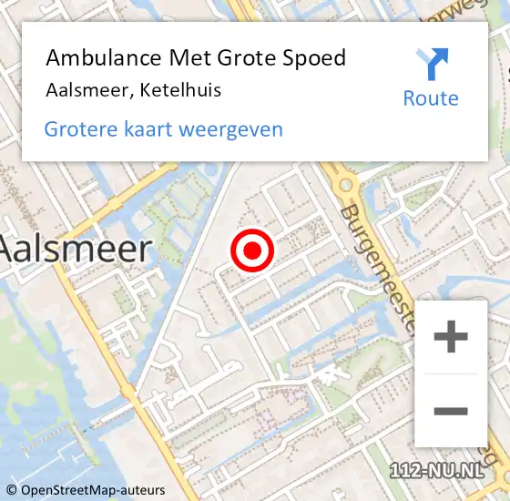 Locatie op kaart van de 112 melding: Ambulance Met Grote Spoed Naar Aalsmeer, Ketelhuis op 19 mei 2019 08:56