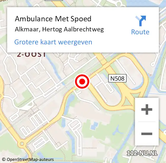 Locatie op kaart van de 112 melding: Ambulance Met Spoed Naar Alkmaar, Hertog Aalbrechtweg op 19 mei 2019 09:57