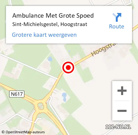 Locatie op kaart van de 112 melding: Ambulance Met Grote Spoed Naar Sint-Michielsgestel, Hoogstraat op 19 mei 2019 09:58