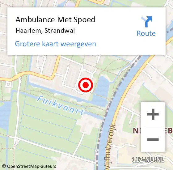 Locatie op kaart van de 112 melding: Ambulance Met Spoed Naar Haarlem, Strandwal op 19 mei 2019 10:18