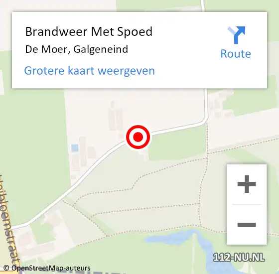 Locatie op kaart van de 112 melding: Brandweer Met Spoed Naar De Moer, Galgeneind op 19 mei 2019 10:42