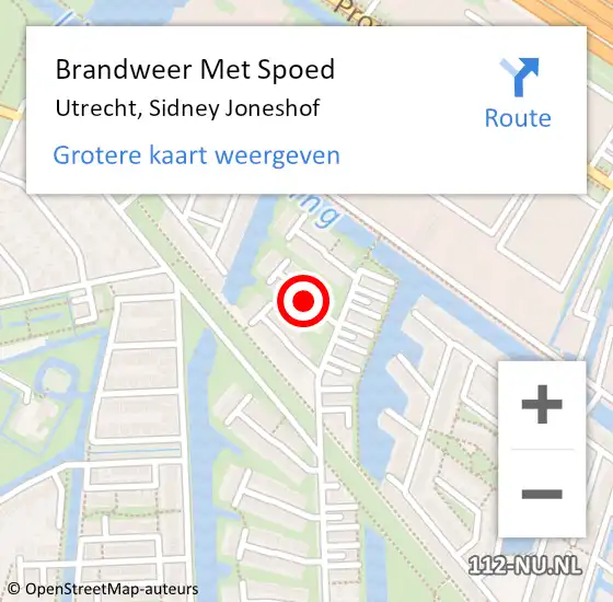 Locatie op kaart van de 112 melding: Brandweer Met Spoed Naar Utrecht, Sidney Joneshof op 19 mei 2019 15:11