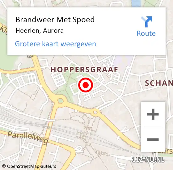 Locatie op kaart van de 112 melding: Brandweer Met Spoed Naar Heerlen, Aurora op 19 mei 2019 17:11