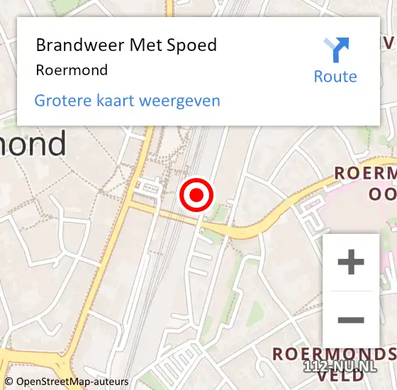 Locatie op kaart van de 112 melding: Brandweer Met Spoed Naar Roermond op 19 mei 2019 17:25