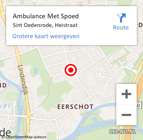 Locatie op kaart van de 112 melding: Ambulance Met Spoed Naar Sint Oedenrode, Heistraat op 19 mei 2019 17:35