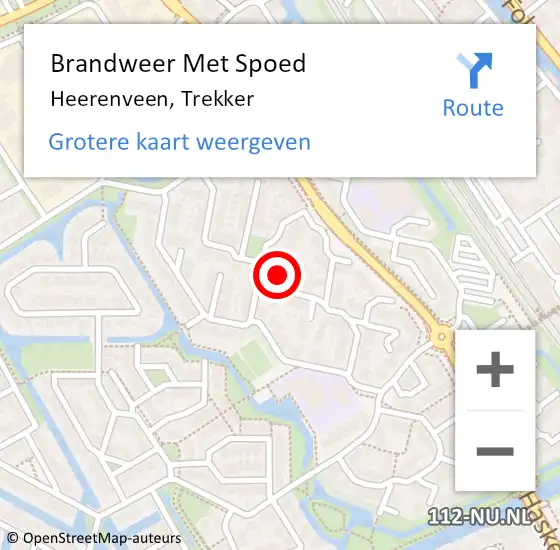 Locatie op kaart van de 112 melding: Brandweer Met Spoed Naar Heerenveen, Trekker op 20 mei 2019 06:30