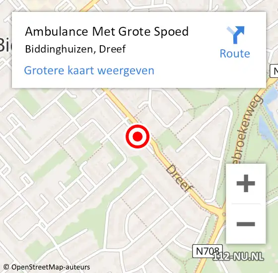 Locatie op kaart van de 112 melding: Ambulance Met Grote Spoed Naar Biddinghuizen, Dreef op 20 mei 2019 07:23