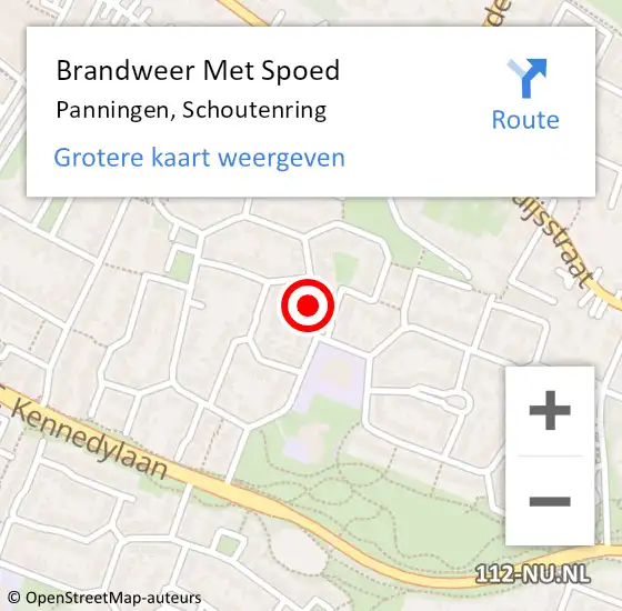 Locatie op kaart van de 112 melding: Brandweer Met Spoed Naar Panningen, Schoutenring op 20 mei 2019 10:56