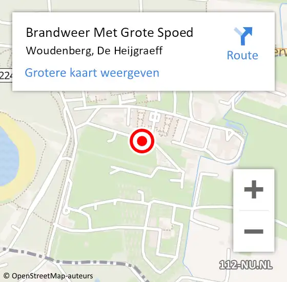 Locatie op kaart van de 112 melding: Brandweer Met Grote Spoed Naar Woudenberg, De Heygraeff op 20 mei 2019 13:08