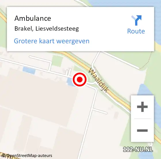 Locatie op kaart van de 112 melding: Ambulance Brakel, Liesveldsesteeg op 21 mei 2019 08:46