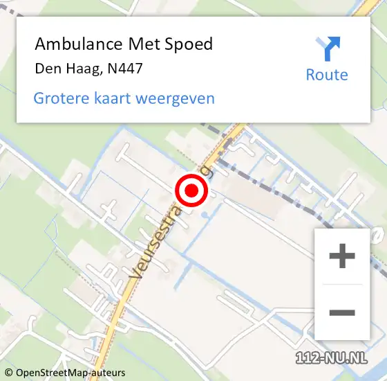 Locatie op kaart van de 112 melding: Ambulance Met Spoed Naar Den Haag, N447 op 21 mei 2019 10:58
