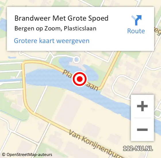 Locatie op kaart van de 112 melding: Brandweer Met Grote Spoed Naar Bergen op Zoom, Plasticslaan op 21 mei 2019 11:09