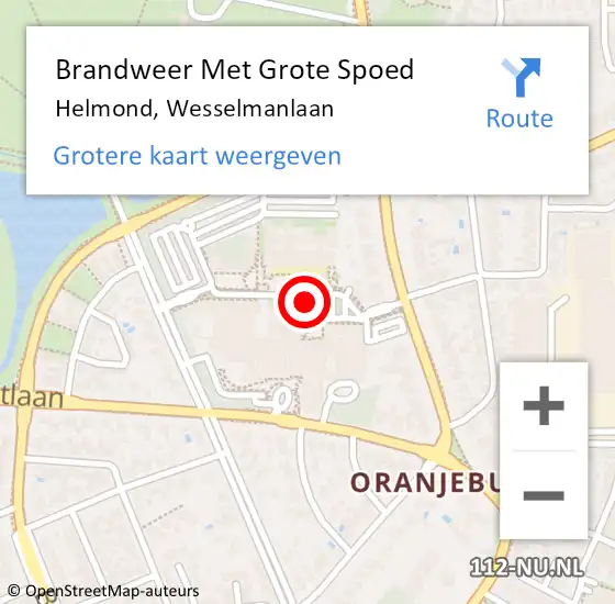 Locatie op kaart van de 112 melding: Brandweer Met Grote Spoed Naar Helmond, Wesselmanlaan op 21 mei 2019 16:14