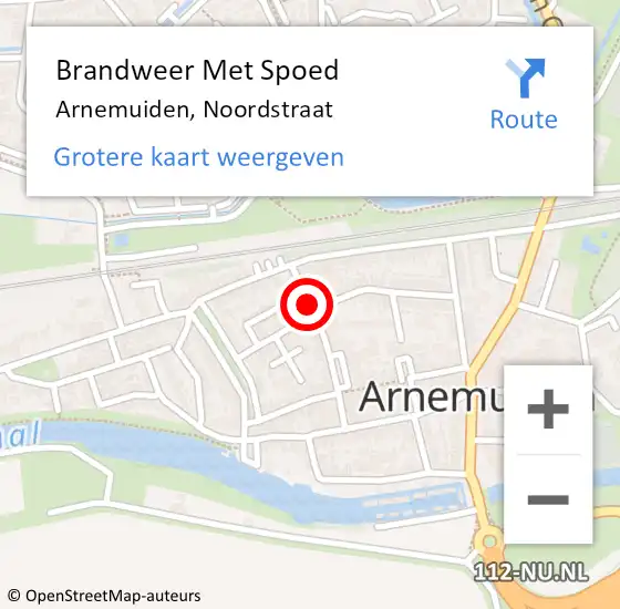 Locatie op kaart van de 112 melding: Brandweer Met Spoed Naar Arnemuiden, Noordstraat op 22 mei 2019 08:48