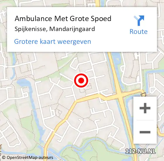 Locatie op kaart van de 112 melding: Ambulance Met Grote Spoed Naar Spijkenisse, Mandarijngaard op 22 mei 2019 12:02