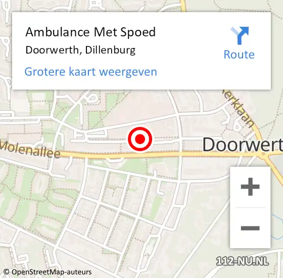 Locatie op kaart van de 112 melding: Ambulance Met Spoed Naar Doorwerth, Dillenburg op 22 mei 2019 19:05