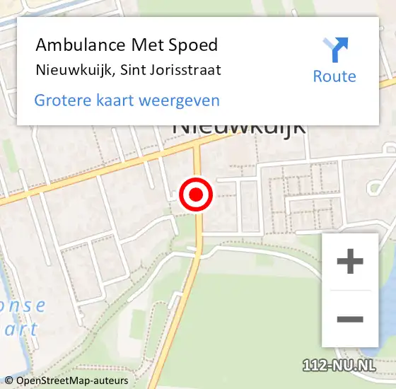 Locatie op kaart van de 112 melding: Ambulance Met Spoed Naar Nieuwkuijk, Sint Jorisstraat op 22 mei 2019 20:58