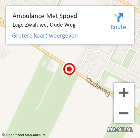 Locatie op kaart van de 112 melding: Ambulance Met Spoed Naar Lage Zwaluwe, Oude Weg op 22 mei 2019 21:04