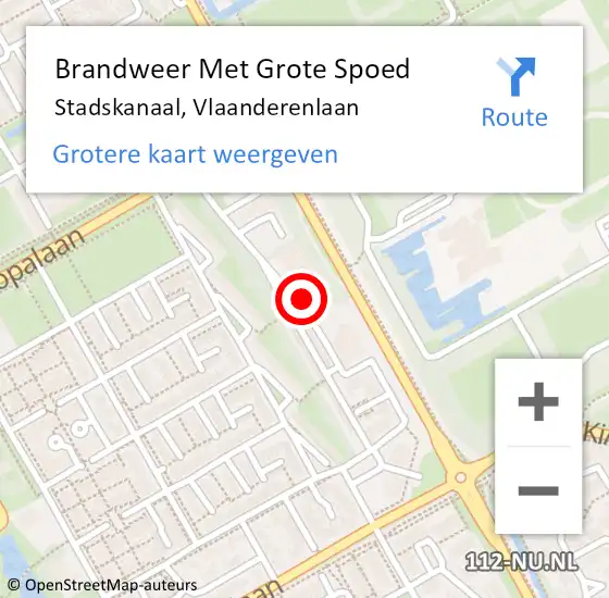 Locatie op kaart van de 112 melding: Brandweer Met Grote Spoed Naar Stadskanaal, Vlaanderenlaan op 23 mei 2019 09:38