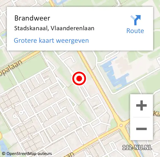 Locatie op kaart van de 112 melding: Brandweer Stadskanaal, Vlaanderenlaan op 23 mei 2019 09:41