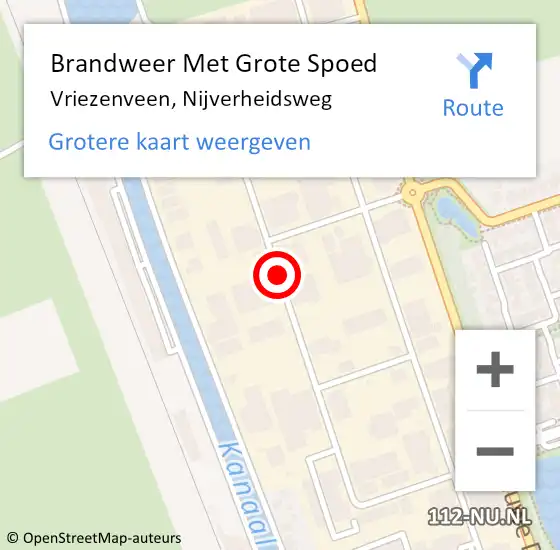 Locatie op kaart van de 112 melding: Brandweer Met Grote Spoed Naar Vriezenveen, Nijverheidsweg op 23 mei 2019 09:52