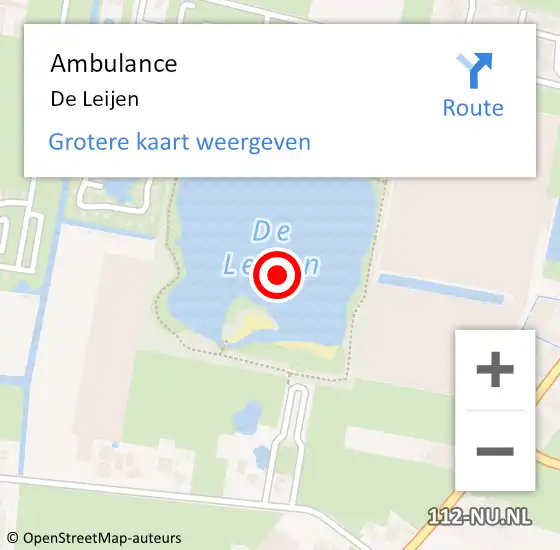 Locatie op kaart van de 112 melding: Ambulance De Leijen op 23 mei 2019 12:11